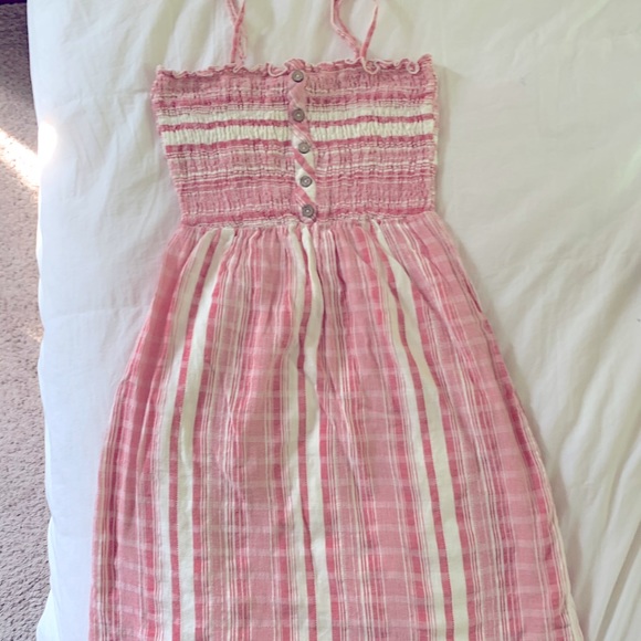 Angie Smocked Pink & Cream Midi Sundress - Picture 2 of 5